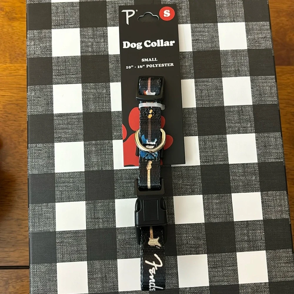 SMALL-Perri's Pet Products Dog Collars FENDER GUITARS ADJUSTABLE DOG COLLAR